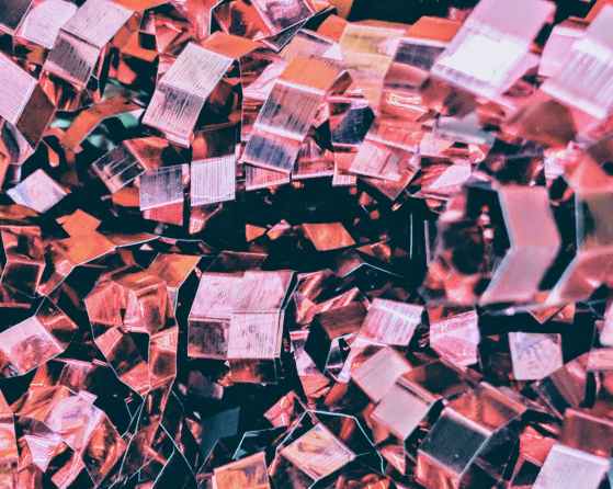 closeup of mirror shards